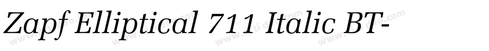 Zapf Elliptical 711 Italic BT字体转换